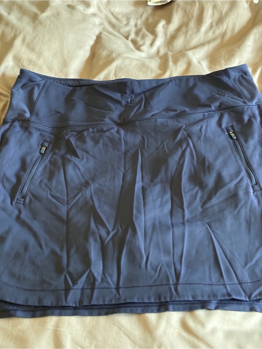 Athleta Navy Active Mini Skirt with Zip Pockets